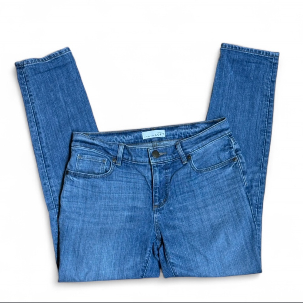 LOFT Relaxed Skinny Jeans Women's Size 27/4P Medium Wash Stretch - Picture 3 of 10